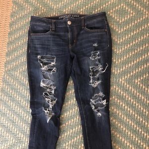 American Eagle Ripped Jeggings Size 10
